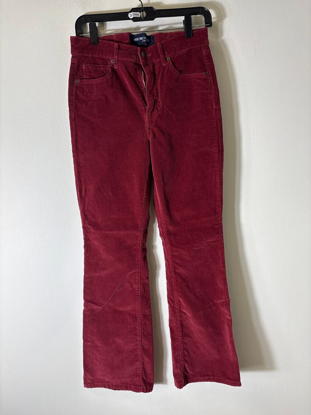 Veronica Beard Red/Rust Cameron Bootcut High Rise Cord Jeans Sz 28